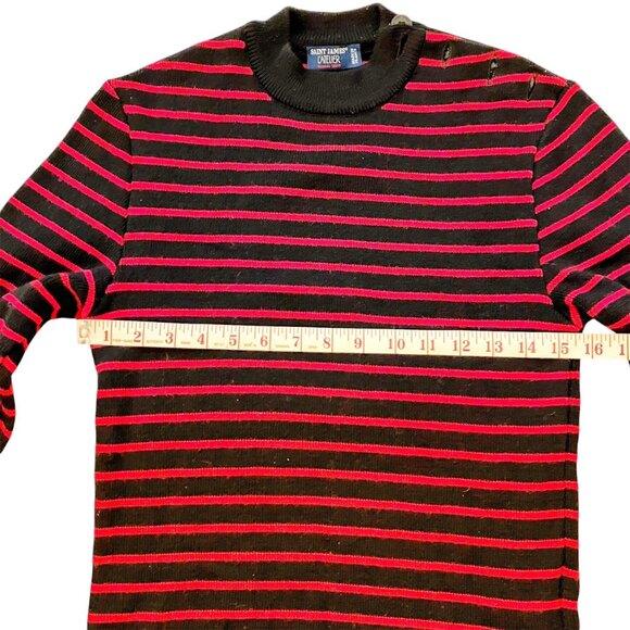 SAINT JAMES EUC Striped Breton Fisherman Sweater Jumper Red/Navy 100% Wool - Picture 3 of 9